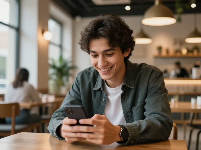 O'zbek yigit va qiz Toshkent shahrida telefonda Telegram orqali yozishmoqda